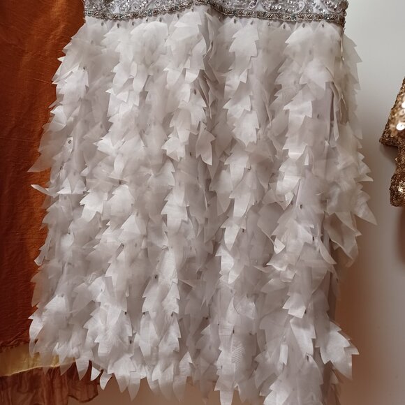 Sue Wong Beaded Gatsby Feather Dress size 14 - Picture 3 of 16